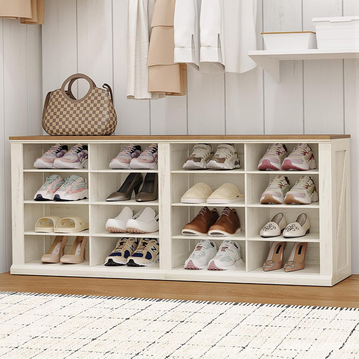 Hzuaneri Shoe Storage Bench, Wooden Entryway Shoe Benches with Cubby