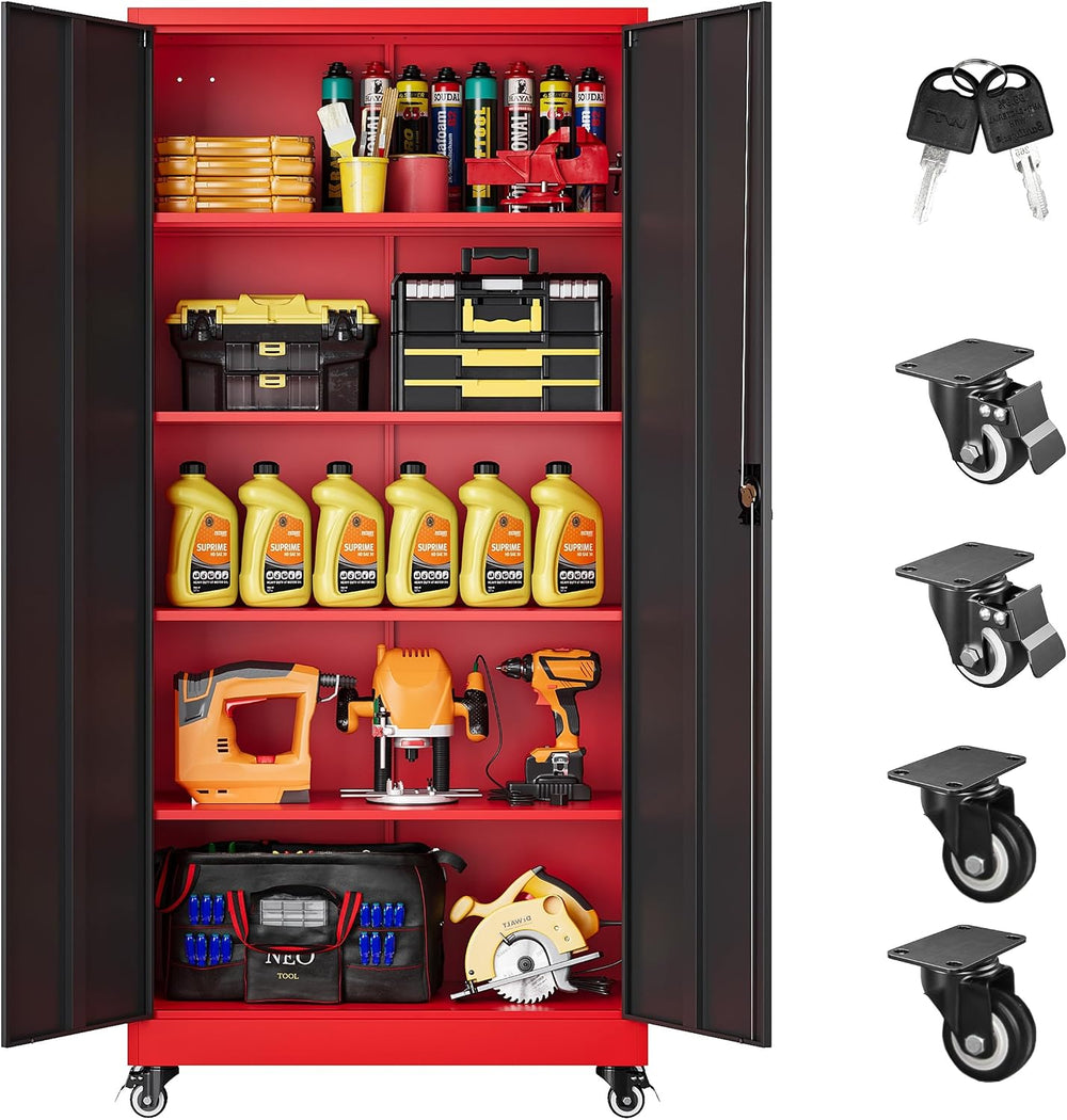 SISESOL 75" Tall Metal Storage Cabinet