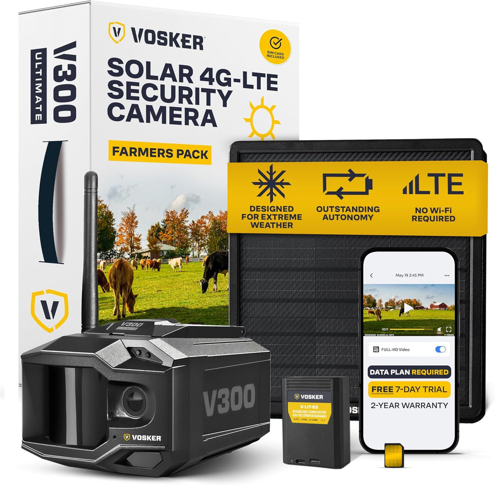Vosker V300 Ultimate Farmers Pack Outdoor Security Camera