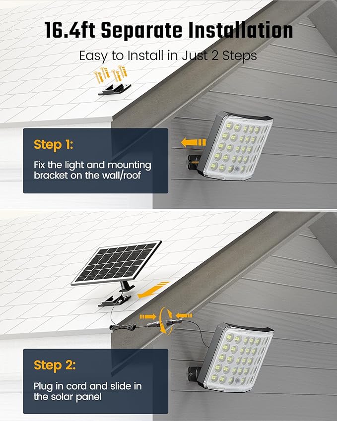 ONLYWIN Solar Lights Outdoor Bright Solar Dusk to Dawn Light (2-Pack)