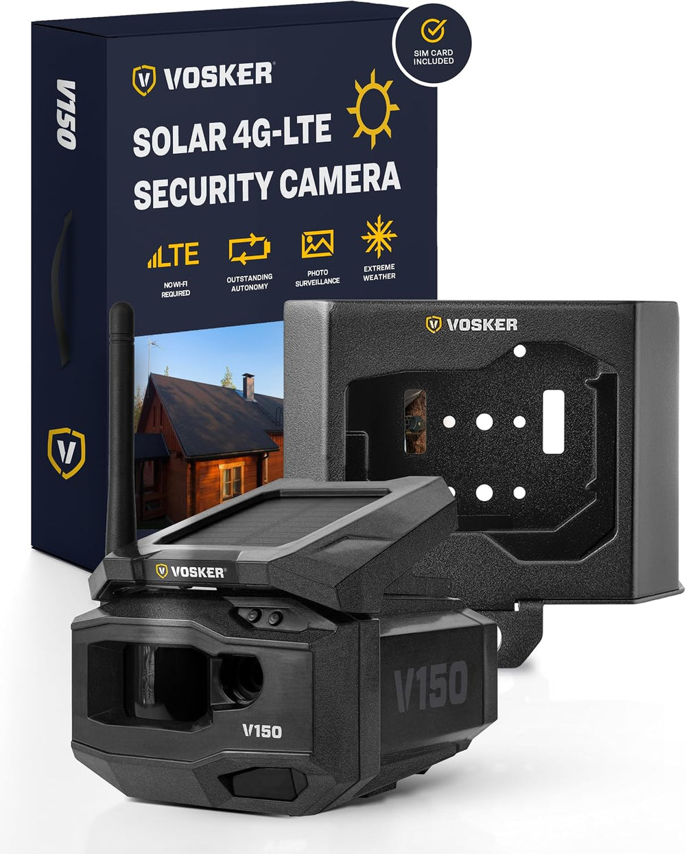 Vosker V150 Solar-Powered LTE Cellular Home Security Outdoor Camera | Motion