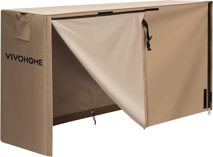 VIVOHOME 6ft Waterproof Outdoor Firewood Log Rack Cover, Brown