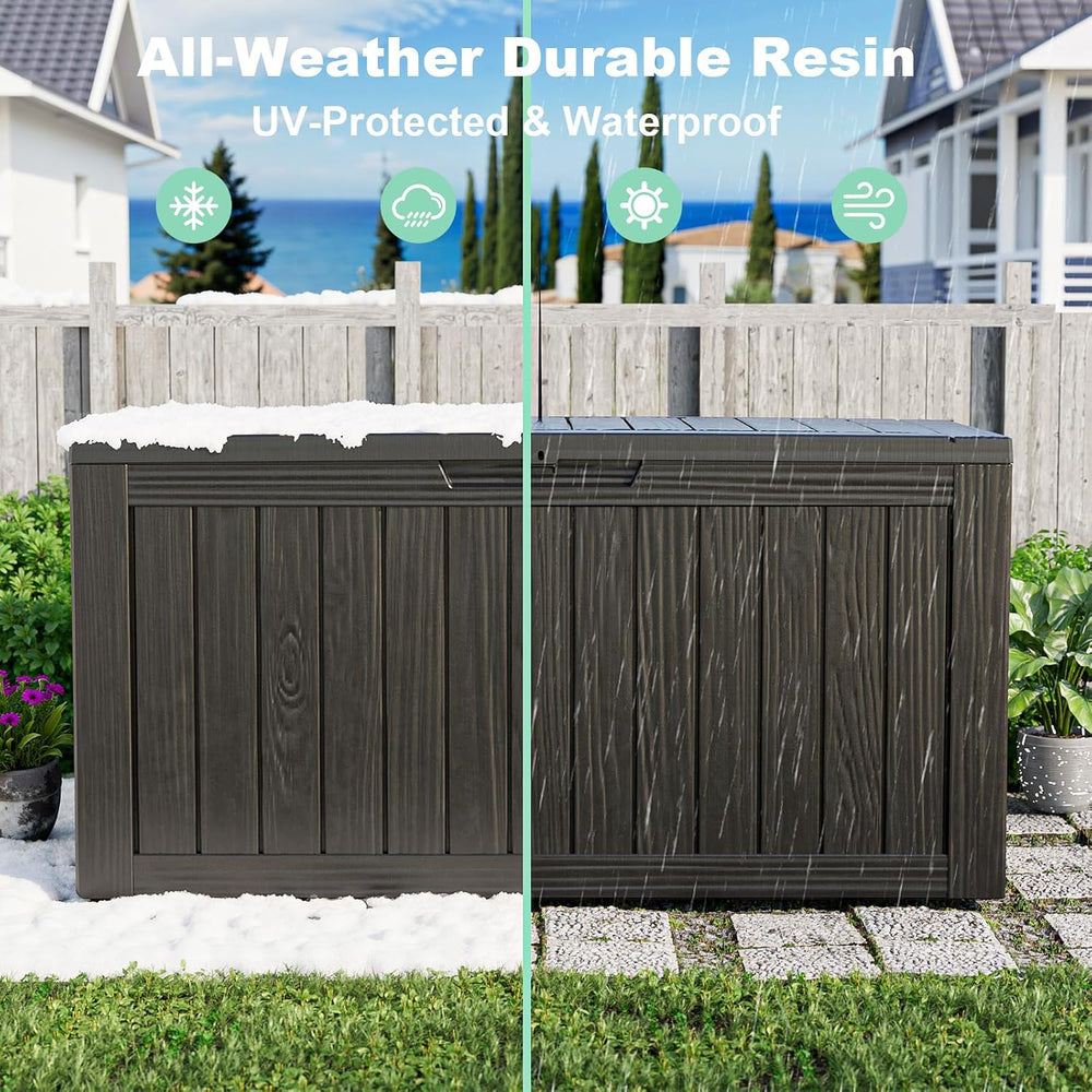 EasyUp 90 Gal Waterproof Outdoor Storage Box UV Resistant Deck Box