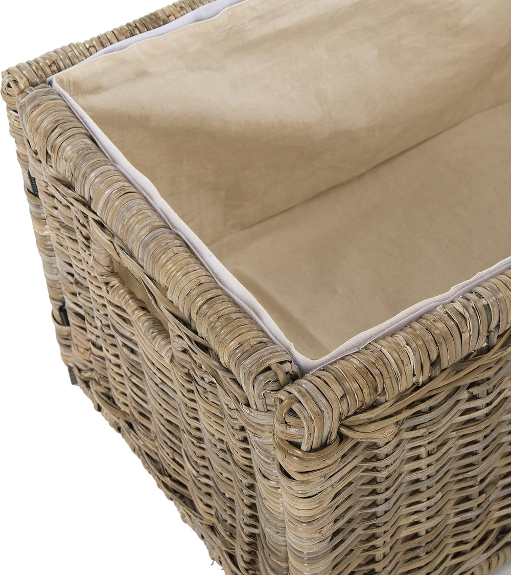 happimess Elijah 31" Wicker Storage Trunk Footlocker Chest, Natural
