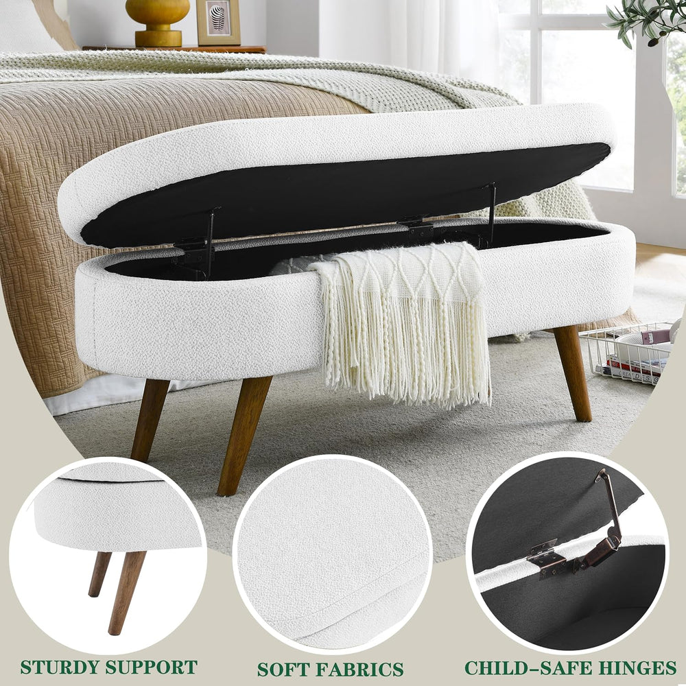 43.5" Ottoman with Storage, Storage Ottoman Bench with Safety Hinge, Bed...