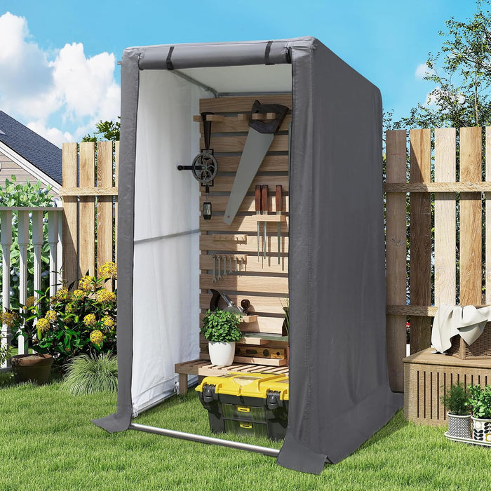 COVERONICS 3' x 3' Outdoor Portable Storage Shelter Shed, Grey