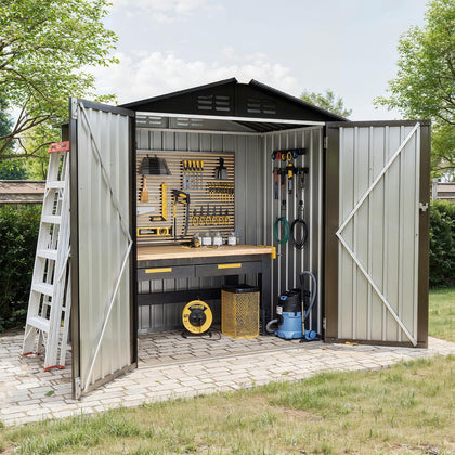 Garvee 6x4 FT Storage Shed – 130 Cu Ft, Sloped Roof, Weatherproof