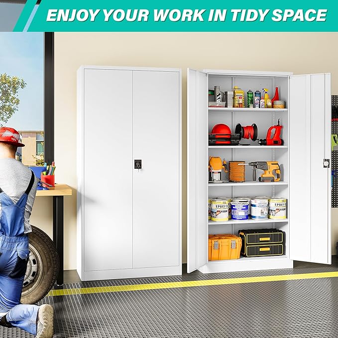 SISESOL Wide & Deep Metal Storage Storage Cabinet