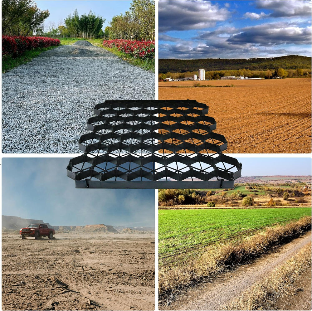 12PCS Permeable Pavers Gravel Grid Base Panel 1.6" Depth 32 Sq Ft