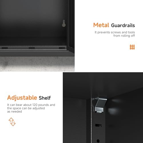 Coolsun 26" H Garage Wall Cabinet with Lockable Doors and Adjustable Shelf