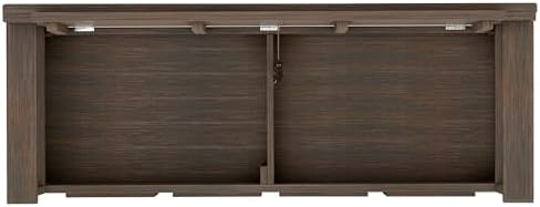 SIMPLIHOME Amherst 48" Wide Solid Wood Storage Bench in Farmhouse Brown