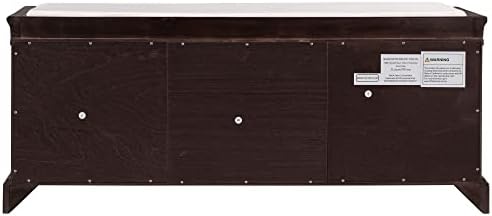 Knocbel 42.5" Storage Bench with Removable Cushion, 2 Drawers and 2 Cabi...