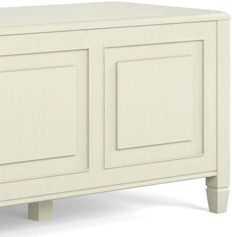 SIMPLIHOME Connaught 51" Wide Solid Wood Trunk Bench in White