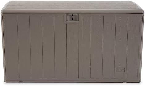 Plastic Development Group Outdoor Deck Box, Soft Close, Driftwood, 130 Gal