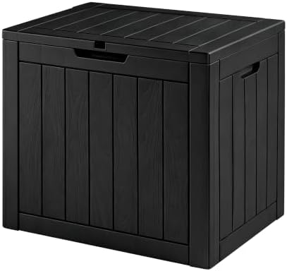 30 Gallon Outdoor Storage Box, Waterproof Resin Deck Box with Side Handles, L...