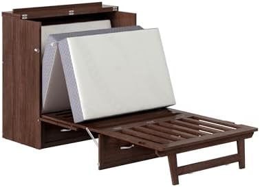 AFI, Northfield Murphy Bed Chest Twin XL with 6" Mattress, Burnt Amber