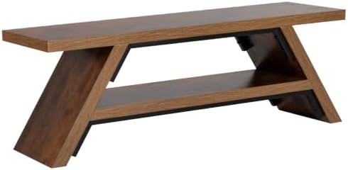 2-Tier Shoe Storage Bench, 55" Large Solid Wood Entryway Stool Storage