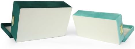 HofferRuffer Velvet Storage Trunks with Wood Frame, Set of 2 Storage Chests w...
