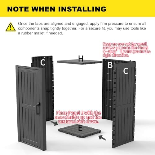 Fancyango Outdoor Resin Storage Cabinet Sturdy All-Weather Shed with Removabl...