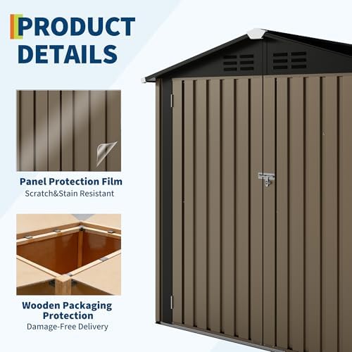 Garvee 6x4 FT Storage Shed – 130 Cu Ft, Sloped Roof, Weatherproof