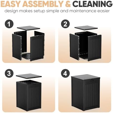 EasyUp 56 Gal Waterproof Outdoor Storage Box UV Resistant Deck Box