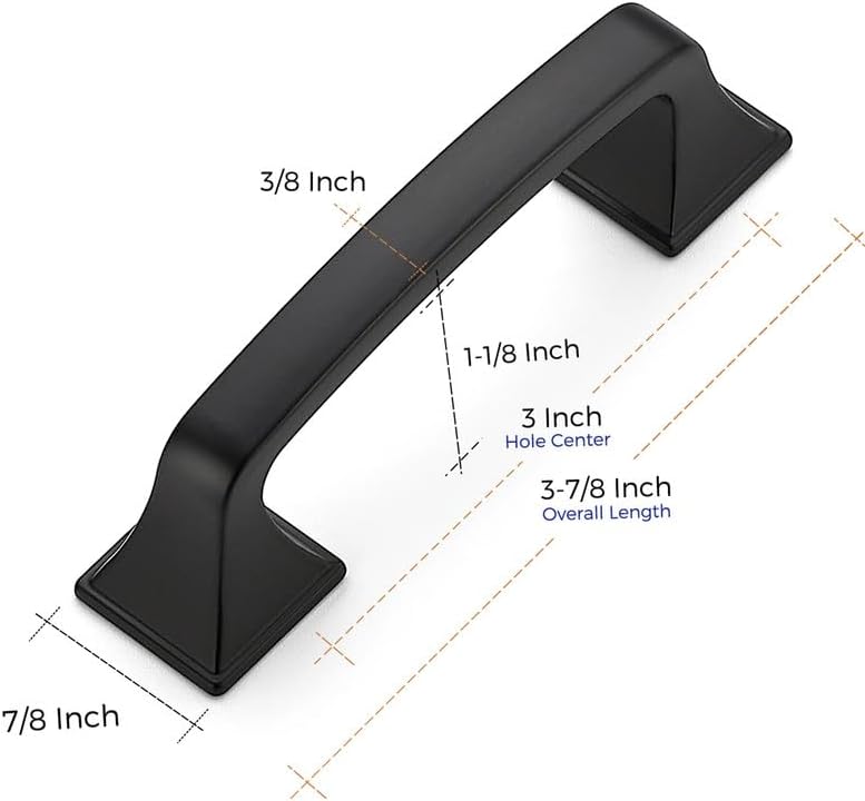 Ravinte Cabinet Pulls 3 Inch Matte Black Kitchen Cabinet Handles 30 Pack | Dr...
