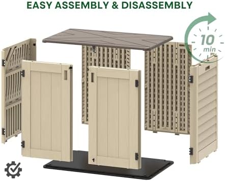 Outdoor Storage Cabinet Waterproof 31 Cu.Ft with Lockable Doors