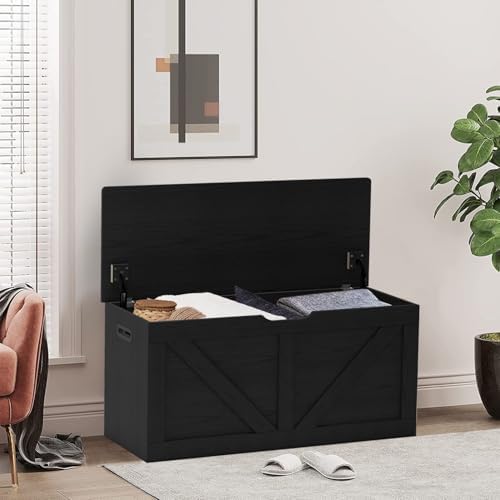 Timberer 39.4" Storage Chest, Wooden Storage Bench, Large Storage Trunk