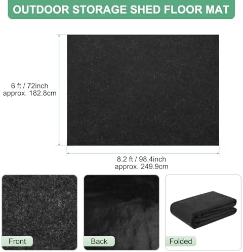 M METERXITY Outdoor Storage Shed Mat, 6x8.2 ft Shed Flooring Mat, Grey
