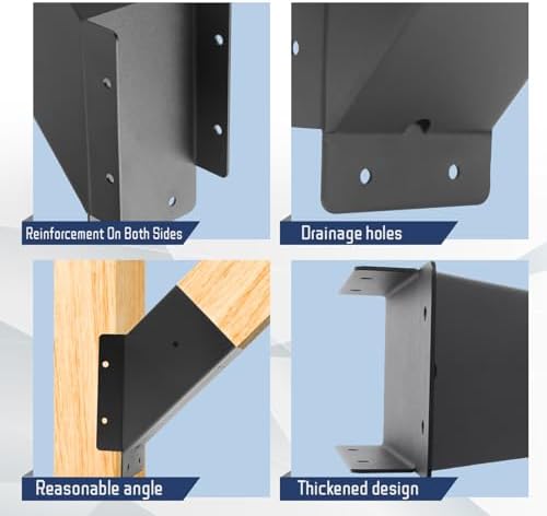8 Pcs Pergola Angle Support Bracket,Reinforced 45-Degree Angle Bracket