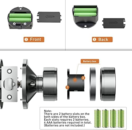 Keyless Entry Door Lock, Door Knob with Keypad, Smart Code Door Lock, Mute Mo...