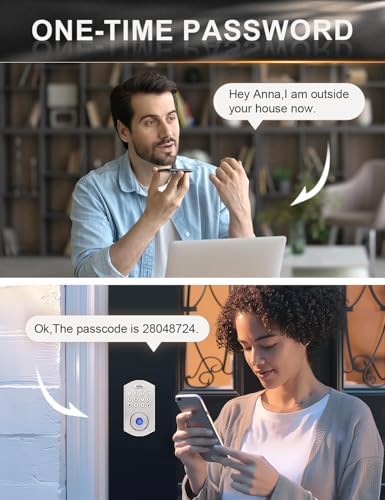 Tinewa Smart Locks for Front Door -Satin Nickel Keyless Entry Door Lock with ...