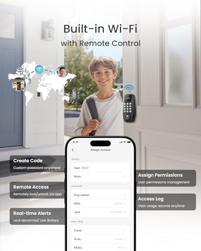 DESLOC C100 Plus WiFi Smart Door Lock with Keypad, Visual Display