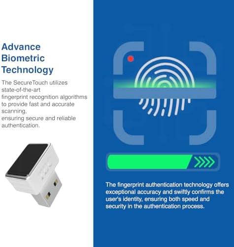 TEC SecureTouch TE-FPA4-MC USB Fingerprint Reader with ESS Enhanced Sign-in S...