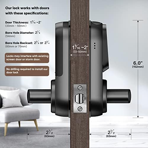 Sifely Keyless Entry Smart Lock - Fingerprint & Keypad Access, Front Door...