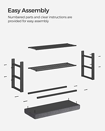 SONGMICS Shoe Bench, Storage Bench, Entryway Bench with Cushion