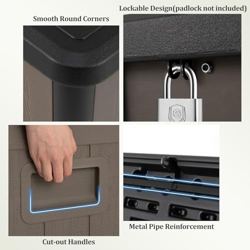 Tangkula 100 Gallon Waterproof Outdoor Storage Box