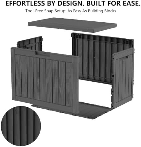 Outdoor Storage Box, 50 Gallon Waterproof Deck Box [Upgraded 3.0]