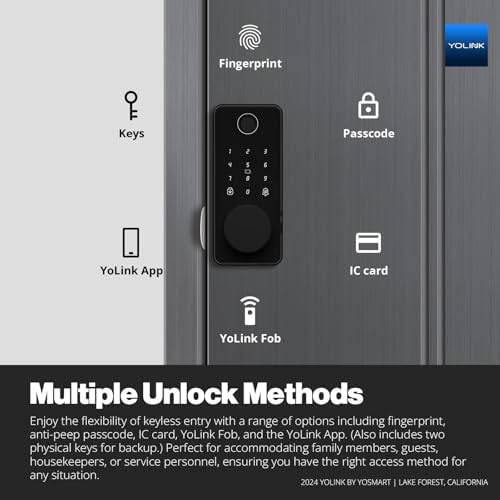 YoLink Fingerprint Smart Deadbolt Lock, YS7616