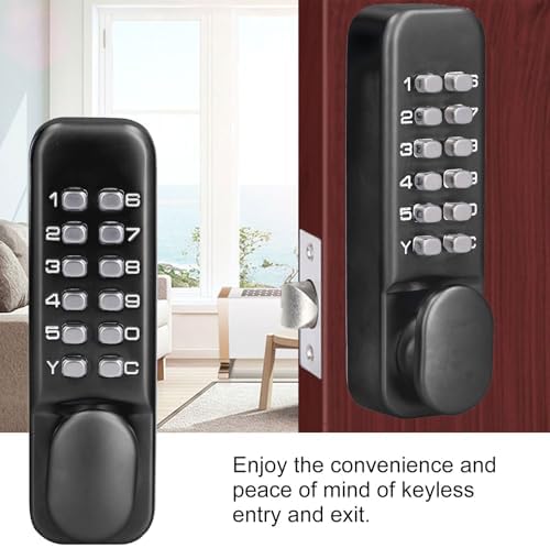 Qivine Mechanical Keyless Door Lock, Push Button Keypad Lock 1-11 Digitals