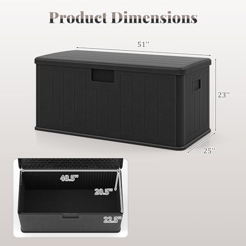 HAPPYGRILL 100 Gallon Outdoor Storage Deck Box with Lockable Design