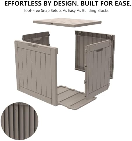 Outdoor Storage Box, 35 Gallon Waterproof Deck Box [Upgraded 3.0]