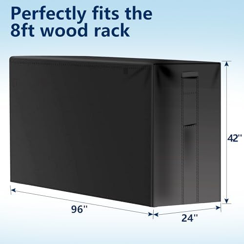 AMAGABELI GARDEN & HOME 8ft Firewood Cover Waterproof Log Rack Cover Outd...