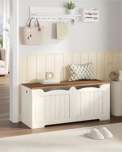 Hzuaneri 43 inches Farmhouse Storage Chest | 55 Gal | Retro White