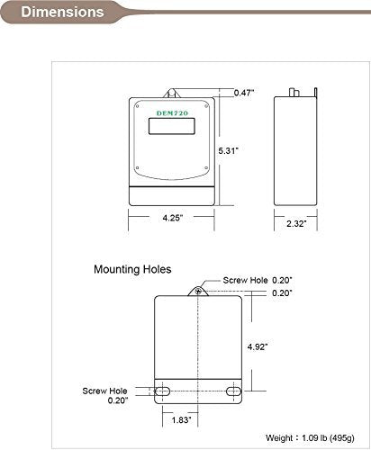 DAE DEM720-1P Electric kWh Submeter, Internal CT