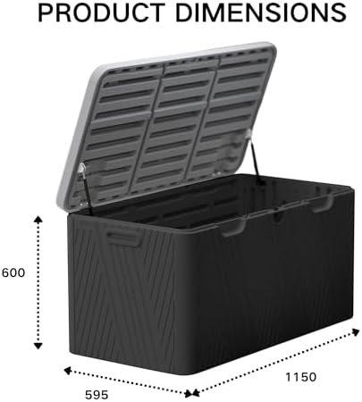 Kingdura 110 Gallon Outdoor Storage Box, Waterproof Resin Deck Box for Indoor...