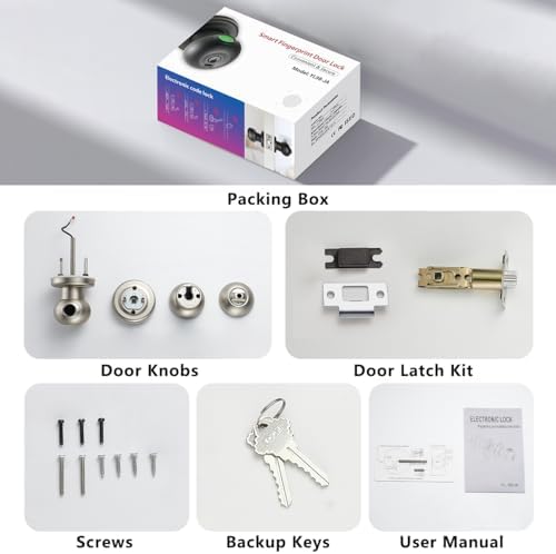 Buoan Biometric Fingerprint Door Lock, Smart Fingerprint Door Knob