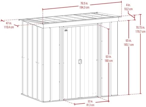 Cover It 6' x 4' Galvanized Steel Outdoor Storage Shed with Pent Roof...
