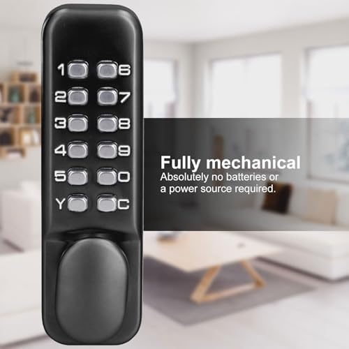 Qivine Mechanical Keyless Door Lock, Push Button Keypad Lock 1-11 Digitals
