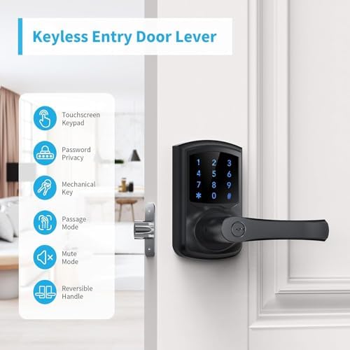 Signstek Keyless Entry Door Lock with Handle, Digital Keypad Door Knob, Smart...